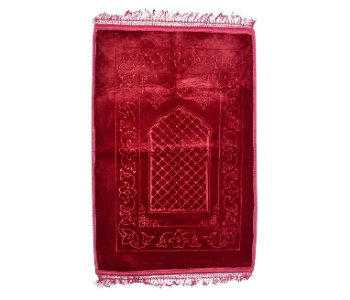 Express Delivery - NPM1001 Luxurious Velvet Prayer Mat 70cmx110cm Thick Padding NonSlip Backing Fringes Multiple Colors - ID 140272