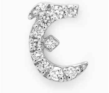 Express Delivery - Sterling Silver Arabic Letter Earring J for women - ID 140849