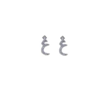 Express Delivery - Sterling Silver Arabic Letter Earring Ghain for Women - ID 140864