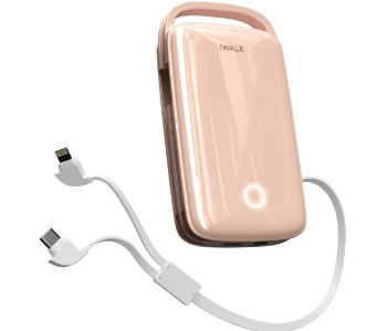 Express Delivery - JUMBO Pink iWALK Power Bank with Builtin USB C and Lightning Cable - ID 140883