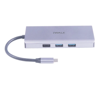 Express Delivery - 9 IN 1 HUB iWALK 3USB.HDMI.SDC.MSDC.Gb Lan.VGA.Type C - ID 140924