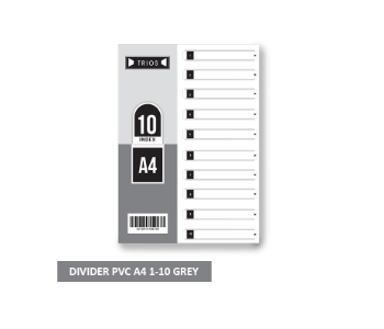 Express Delivery - Divider A4 Pvc 1 to10 Grey Ts Gs 70010 Trios - ID 141263