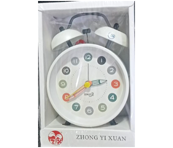 Express Delivery - Zhong Yi Xuan SA080KT TwinBell Small Alarm Clock LoudBell White - ID 141397