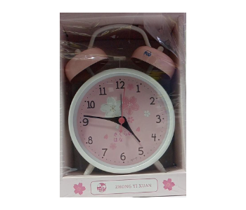 Express Delivery - Zhong Yi Xuan SA011RK Twin Bell Alarm Clock Loud Bell Pink and white - ID 141453