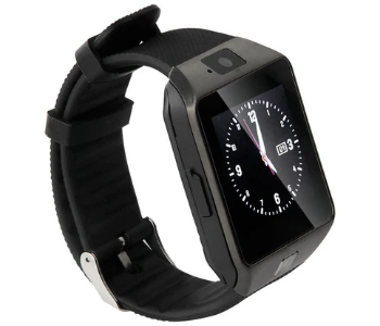 Express Delivery - Smart Watch Rubber Strap with Sim slot DZ 09 Black with Minimal Scratches SC002 - ID 141464