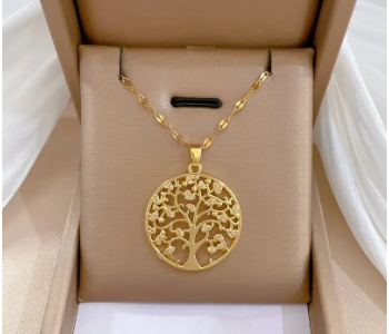 Express Delivery - Creative Trendy Elegant Zircon Tree Of Life Pendant Necklace Holiday Birthday Gift - ID 141566