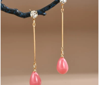 Express Delivery - Faux Pearl Long Dangle Earrings Trendy Earrings Great Holiday Birthday Gift color pink - ID 141621