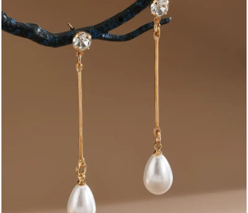 Express Delivery - Faux Pearl Long Dangle Earrings Trendy Earrings Delicate Gift For Women Daily Casual White - ID 141626