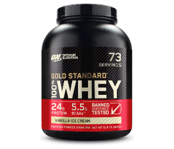 Express Delivery - Optimum Nutrition Gold Standard Whey 5lbs Vanilla Ice Cream - ID 141689