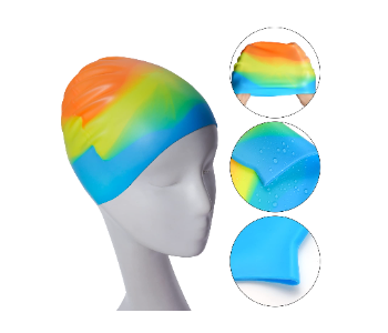 Express Delivery - Swimming Cap for Adults and Kids Free Size Silicon with Zip Bag - ID 141786