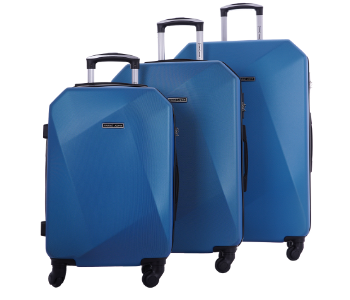 Express Delivery - Para John PJTR3021L 3 Pcs ABS Trolley Blue - ID 141823