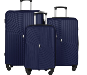 Express Delivery - Para John PJTR3234N 3 Pcs ABS Trolley Navy - ID 141852