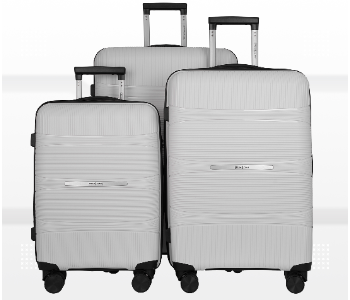 Express Delivery - Para John PJTR3197W 3 Pcs  4 Wheels PP Trolley White - ID 141860