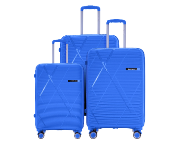 Express Delivery - Para John PJTR3193L 3 Pcs PP Trolley Set Blue - ID 141865