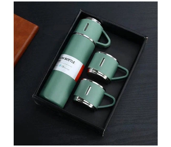 Express Delivery - Thermos flask Coffee Thermos flask Portable Hot or Cold Water Bottle With 2 Cups Set Color Assorted - ID 141910