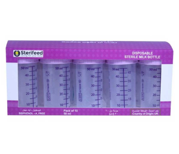 Express Delivery - Sterifeed Sterile Disposable Baby Bottle Without Teat 50 ml  Pack of 10 - ID 141952