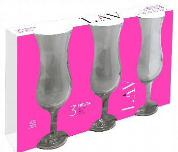Express Delivery - Lav LV FST577A Fiesta Glass Cocktail 390 cc 3 Pieces Set - ID 45938