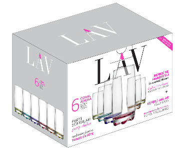 Express Delivery - Lav LV ADR25 PT068FC Coral Adora Tumbler 390 cc 6 Pieces Set - ID 45997