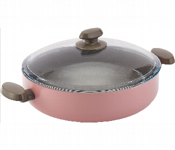 Express Delivery - Korkmaz KO A1312 Mia Manolya Low Casserole 30 x 8cm Pink 5.0 Litre - ID 46815