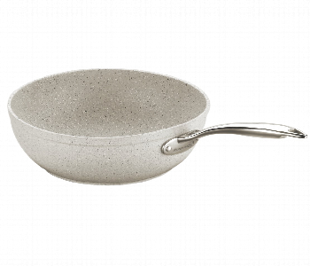 Express Delivery - Korkmaz KO A1267 Granita Wok 28 x 8.5cm Beige 4.5 Litre - ID 46829