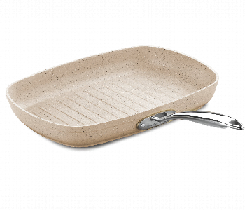 Express Delivery - Korkmaz KO A1269 Granita Rectangular Grill Frypan 35 x 25 cm Beige 3.2 Litre - ID 46832