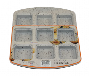 Express Delivery - Avci Home Maker G AHM144G Granite 9 Cup Brownies Cake Pan - ID 54590