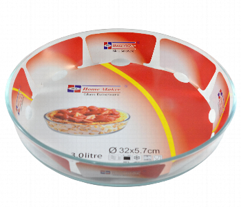 Express Delivery - Avci Home Maker AV1 6587 3.0 Litre Round Glass Baking Dish - ID 54645