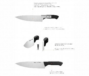 Express Delivery - Pirge PG 38104 BK Ecco Butcher Knife 21 cm Black Ergonomic Plastic Handle Design - ID 64992