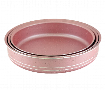 Express Delivery - Avci Home Maker G ROT3 PN. Granitec 3 Pieces Round Tray Set Pink - ID 66244