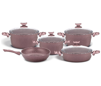 Express Delivery - Avci Home Maker Granitec 9 Pieces Rosegold Cookware Set - ID 7142183