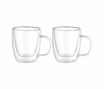 Express Delivery - Avci Home Maker ADW5716 Borosilicate Double Wall Glass Cup with Handle 160ml 2 Piece Set - ID 7142282