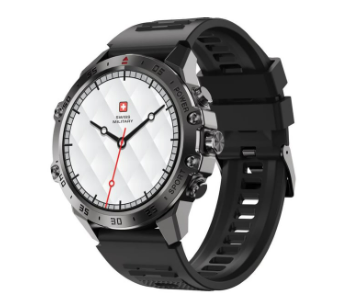 Express Delivery - Swiss Military DOM 5 Smart Watch With Black Silicon Strap - ID 7142468