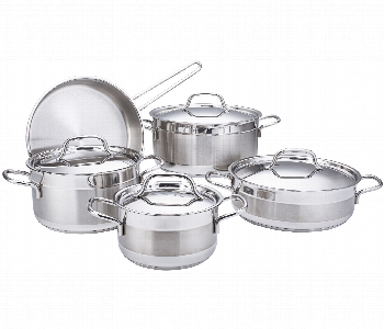 Express Delivery - Alfa C HM200 Stainless Steel Cookware 9 Pieces Set Flat Lid Design - ID 7142657