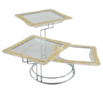 Express Delivery - Avci Home Maker HE ST 113 SD Glitter 3 Tier Serving Tray K - ID 7142672