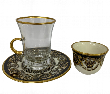 Express Delivery - Avci Home Maker AY VE5 55 Verso 5 55553 Gold 18 Pieces Tea and Mirra Set - ID 7142717