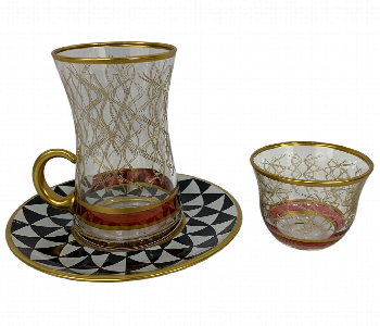 For your Kitchen! For Avci Home Maker AY KU1 42 Kutup 1 42361 Gold 18 Pieces Tea and Mirra Set - ID 7142725