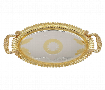 Express Delivery - Avci Home Maker WJ T1214 2 Pieces Oval Tray Set Large 47.8x34.5 cm and Medium 41.5x30 cm - ID 7142815