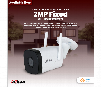 Express Delivery - Dahua 2MP Wi Fi Fixed Bullet Camera IPC HFW1230DT STW - ID 7142837