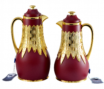 Express Delivery - Avci Home Maker C SI WG MDRDG Flask 0.75 and 1 Litre WG Matte Dark Red Gold 2 Pieces Set - ID 7142895