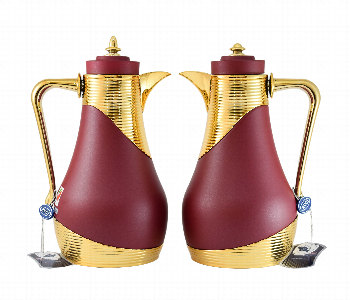 Express Delivery - Avci Home Maker C SI RL MDRDG Flask 1 and 1 Litre RL Matte Dark Red Gold 2 Pieces Set - ID 7142900