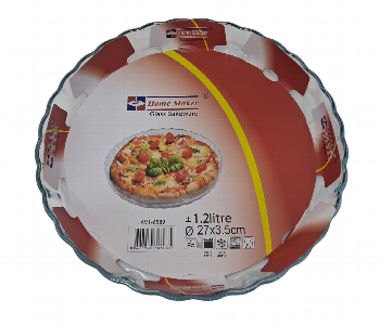 Express Delivery - Avci Home Maker AV1 6589 1.2 Litre Round Fluted Glass Plate - ID 7142922