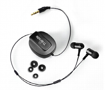 Express Delivery - Trands TR HS6543 3.5 mm In Ear Retractable Headset  Black SLR - ID 7143062