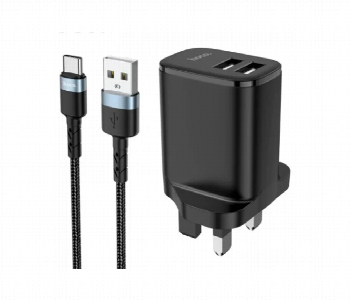 Express Delivery - Hoco DC16 Dual USB A Port Charge With Micro Cable - ID 7143086