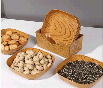 Express Delivery - Natural Wood Grain Snack Bowl Set - ID 7143159