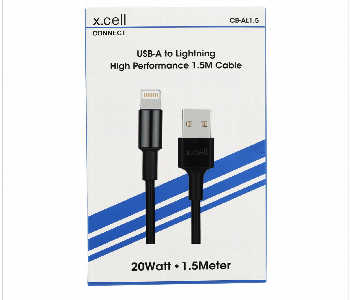 Express Delivery - X CELL USB A TO LIGHTNING BRAIDED HIGH PERFORMANCE 1M CABLE - ID 7143209