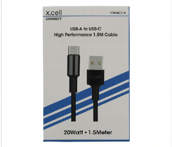 Express Delivery - USB A to Type C 1.5 Meter Black Color Charging Cable - ID 7143210