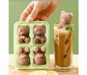 Express Delivery - Bear shape silicone mold for ice cream and desserts 4 grids - ID 7143284