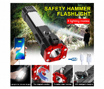 Express Delivery - Super Bright LED with Safety Hammer and Strong Magnets Side Light for Self defense Emergency and Outdoor Adventure - ID 7143360