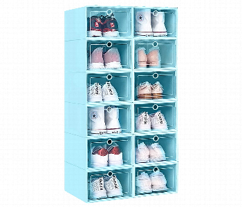 Express Delivery - 4 Pcs Multipurpose Stackable Shoe Storage Organizer with transparent Lid - ID 7143397