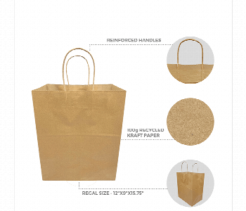 Express Delivery - Brown Paper Bag 16x30x30  with Twisted Handle Recycled - ID 7143527